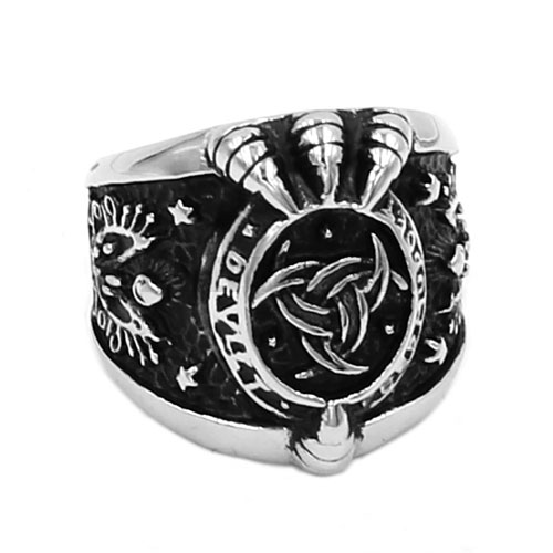 Celtic Knot Ring Stainless Steel Eagle Claw Ring Biker Men Ring SWR0712 - Click Image to Close